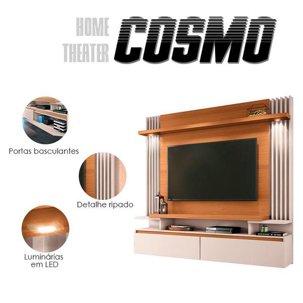 Imagem de Painel para TV Home Suspenso Ambiente Cosmo Cinamomo Off White  HB Móveis