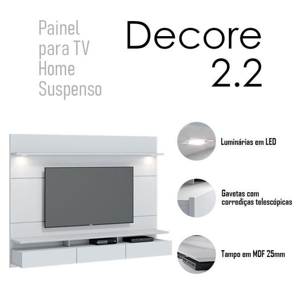 Imagem de Painel para TV Home Suspenso Ambiente Decore 2.2 Branco Acetinado - Imcal