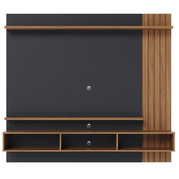 Imagem de Painel para Tv Home Suspenso Ambiente Juriti 1.8 Noce Milano Preto Acetinado  Colibri