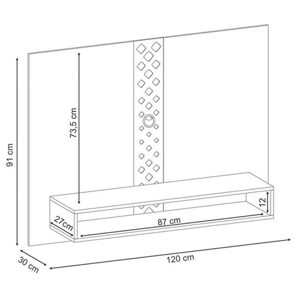 Imagem de Painel para TV Home Suspenso Form Cinamomo Off White  HB Móveis