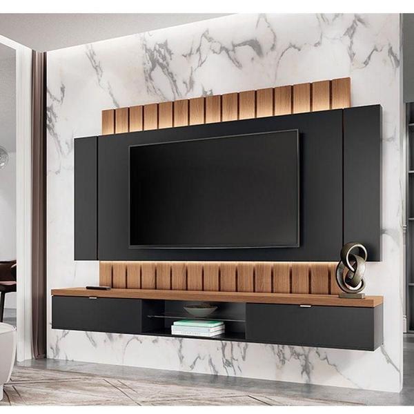 Imagem de Painel Para Tv Home Suspenso Illusion 2.2 Preto Nature - Hb Móveis