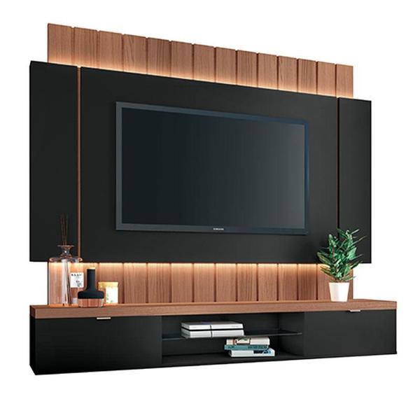 Imagem de Painel para TV Home Suspenso Illusion Preto Nature - HB Móveis