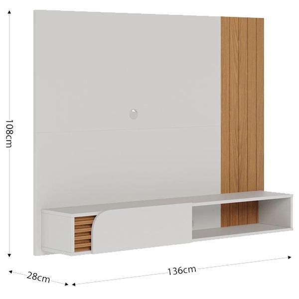 Imagem de Painel para Tv Home Suspenso Jurerê Off White Matte Freijó  Colibri