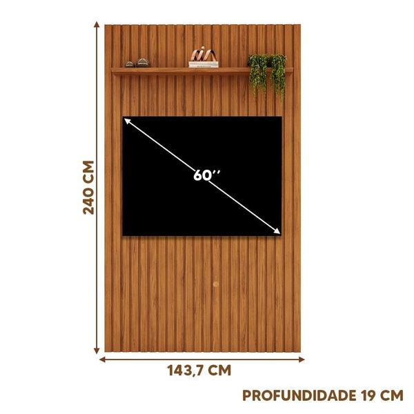 Imagem de Painel Para Tv Ripado Até 60 Polegadas Freijó Aurora Shop Jm