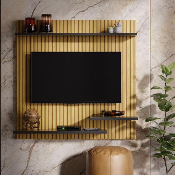 Imagem de Painel Para TV Ripado Modelo Madri 32 Polegadas Smart Plus Cor Ripado / Preto