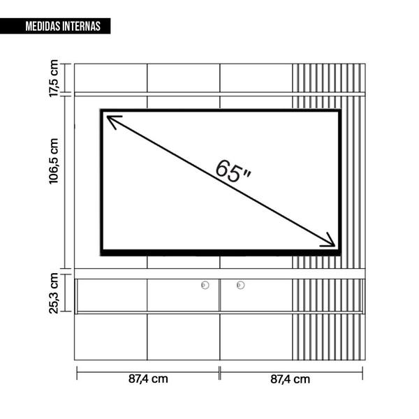 Imagem de Painel Para Tv's Até 65 Polegadas Moon Marrom Caemmun