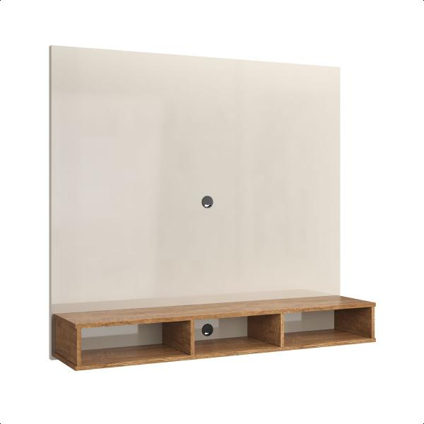 Imagem de Painel para Tv Slim 50 Polegadas Quarto Sala com Nicho Off White/Nature