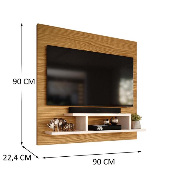 Imagem de Painel para TV Smart 32 Polegadas com Nicho Prateleira Sala Quarto Reilly