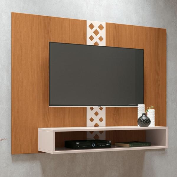 Imagem de Painel para TV Suspenso 47 Pol. Com Nicho Format H01 Off White/Cinamomo - Mpozenato