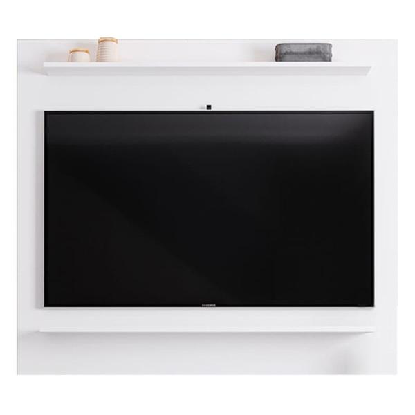 Imagem de Painel para TV Suspenso 50 Pol 120cm 2 Prateleiras Versa M24 Branco - Mpozenato