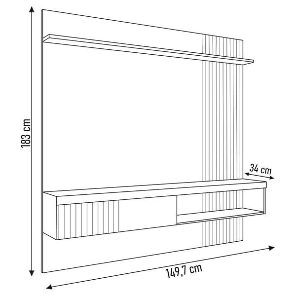 Imagem de Painel para TV Suspenso 55 Pol. Helen C01 Fendi/Havana - Mpozenato