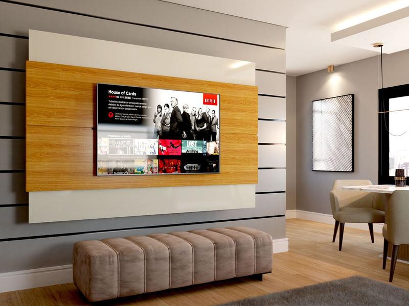 Imagem de Painel para TV Wall/Limit 1.8 Off White com Nature - MoveisAqui