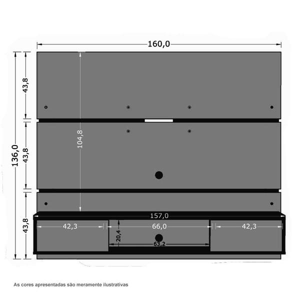 Imagem de Painel para TVs 65" Âmbar Off White e Cinamomo Bechara