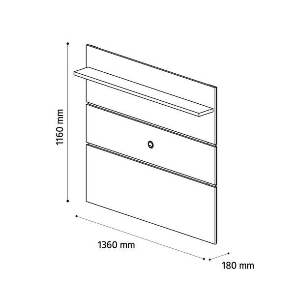 Imagem de Painel para TVs até 46" com Prateleira Prism 1.4 Branco Acetinado - Patrimar