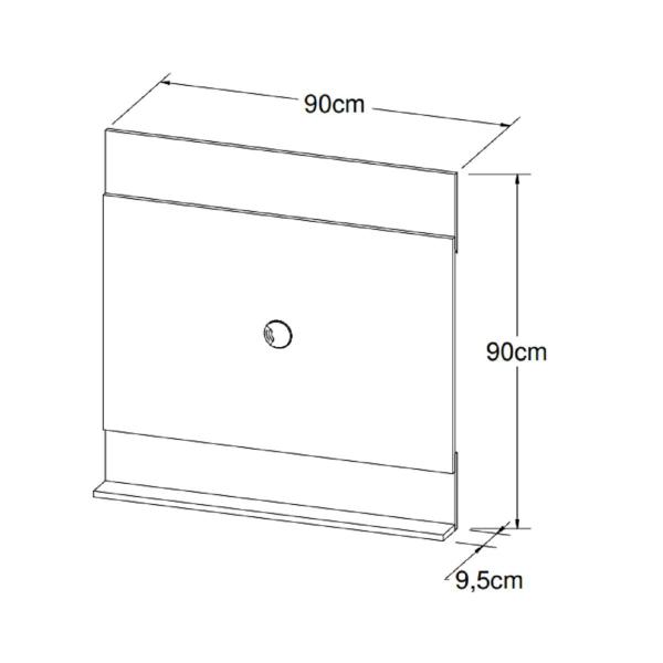 Imagem de Painel Parede Com Prateleira Para Tv Até 36" Ontário Preto