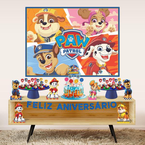 Imagem de Painel Patrulha Canina Herois TNT decoração festa 1,40m