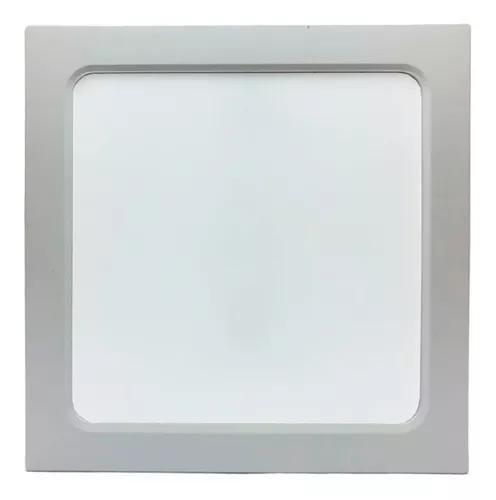 Imagem de Painel Plafon 25w Sobrepor Quadrado Branco Neutro 4000k Bivolt 110/220v Moderno Branco Luminária Gesso Teto