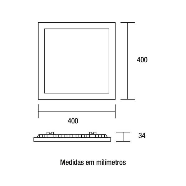 Imagem de Painel Plafon Backlight LED Embutir Quadrado Alumínio 32W