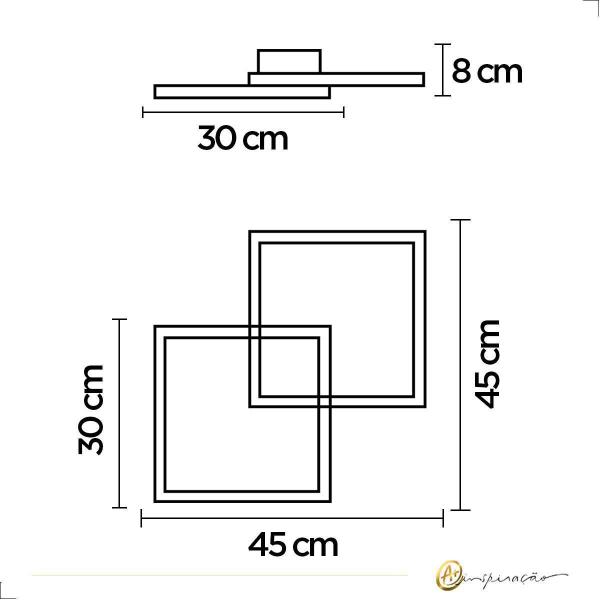 Imagem de Painel Plafon Case Led 3000K Sobrepor Dourado Bivolt 60W