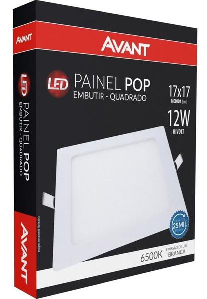 Imagem de Painel Plafon Embutir Led 12w Quadrado 6500K Branca Fria