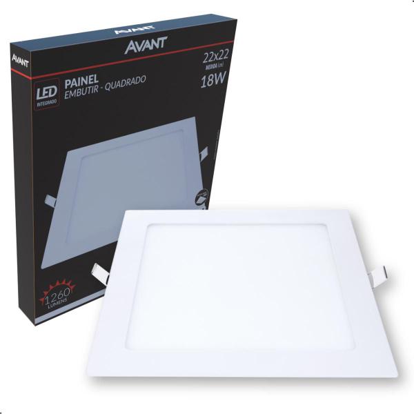 Imagem de Painel Plafon Led 18w Quadrado Embutir 6500k Branco Frio