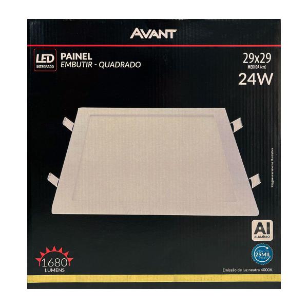 Imagem de Painel Plafon Led Embutir 29X29cm 24W 4000K Branco Bivolt - Avant - 858130874