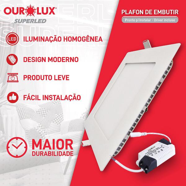 Imagem de Painel Plafon Led Embutir  40w 62x62 Branco Frio