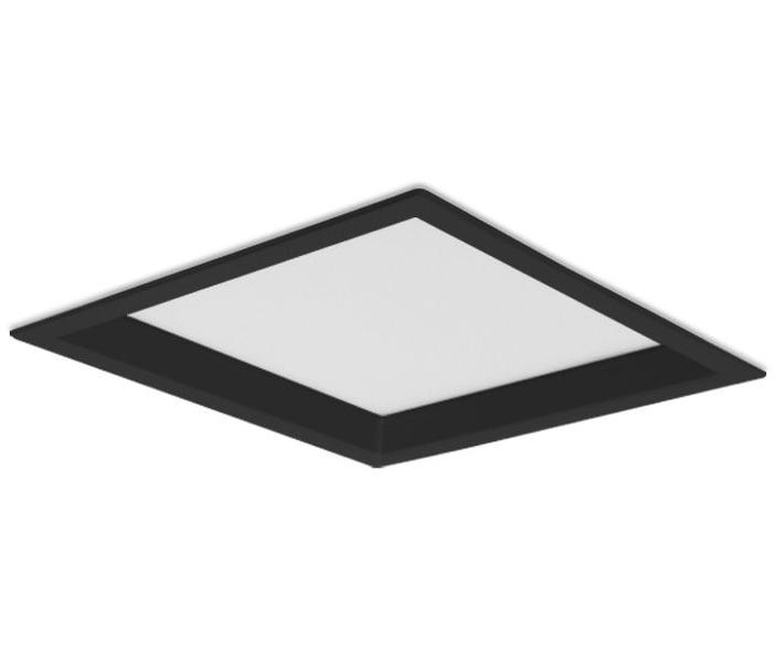 Imagem de Painel Plafon Led Embutir Recuado 22W Branco Quente 3000K Preto