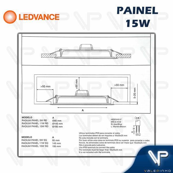 Imagem de Painel plafon led ledvance/radium 15w embutir redondo 6500k(branco frio) bivolt kit10