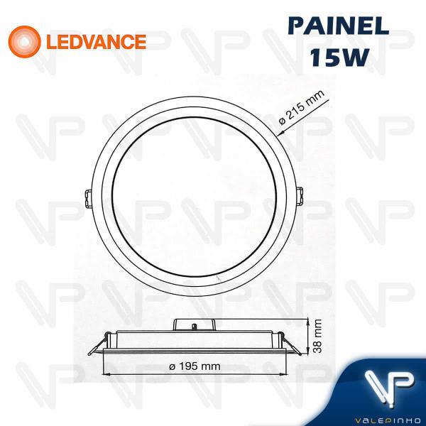 Imagem de Painel plafon led ledvance/radium 15w embutir redondo 6500k(branco frio) bivolt kit10