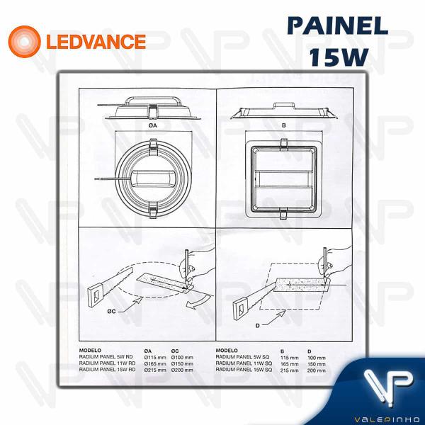 Imagem de Painel plafon led ledvance/radium 15w embutir redondo 6500k(branco frio) bivolt 