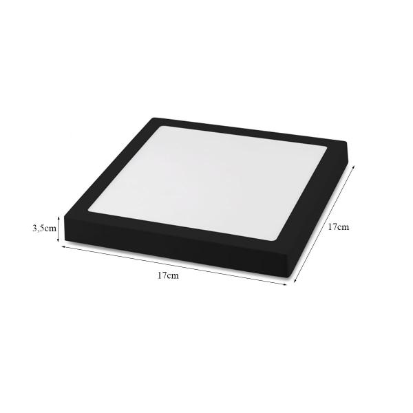 Imagem de Painel Plafon Led Sobrepor 17X17cm 12W 4000K Bivolt Preto - Save Energy - SE-240.1635