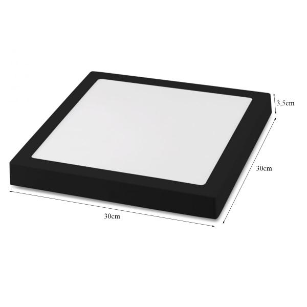 Imagem de Painel Plafon Led Sobrepor 30X30cm 25W 5700K Bivolt Preto - Save Energy - SE-240.1621