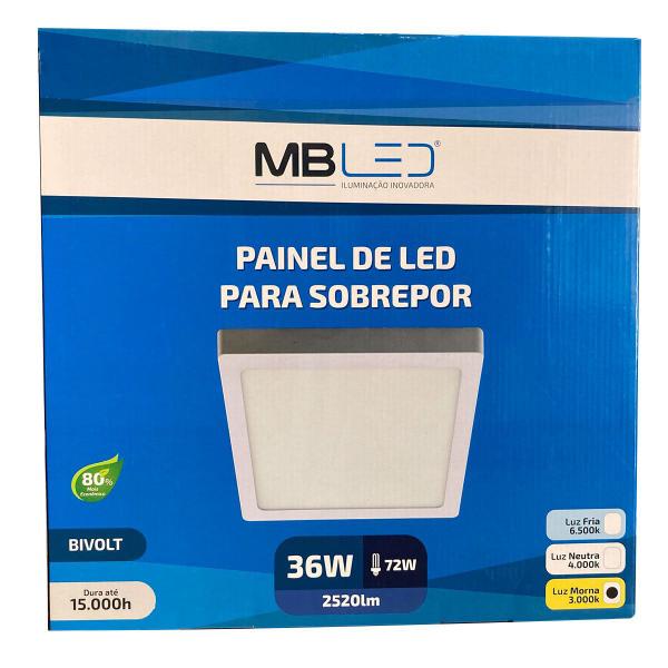 Imagem de Painel Plafon Led Sobrepor 40X40cm 36W 3000K Bivolt - MB Led - 4076