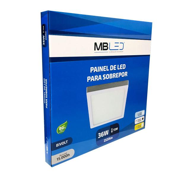 Imagem de Painel Plafon Led Sobrepor 40X40cm 36W 4000K Bivolt - MB Led - 4077