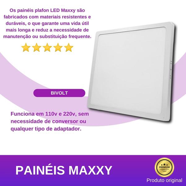 Imagem de Painel Plafon Led Sobrepor Quadrado 18W Quente 3000k