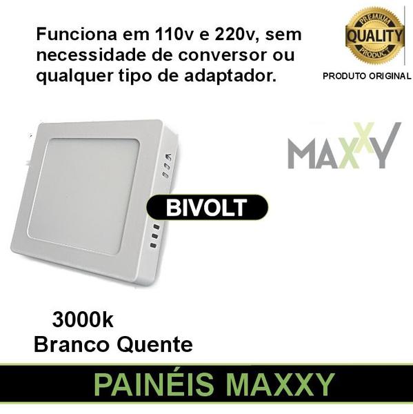 Imagem de Painel Plafon Led Sobrepor Quadrado 6W Quente 3000k