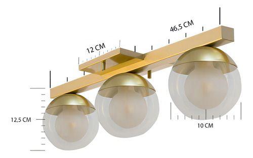 Imagem de Painel Plafon Luminária de Teto 3 Vidros Globos Triplo Richard G9 Bivolt