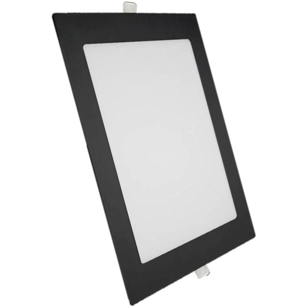 Imagem de Painel Plafon Quadrado Embutir 18w Preto Branco Frio 6500k