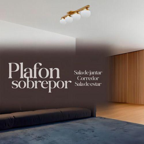 Imagem de Painel Plafon Sobrepor Lustre de teto Luminaria Jabuticaba 4 Globos Vidro Bivolt