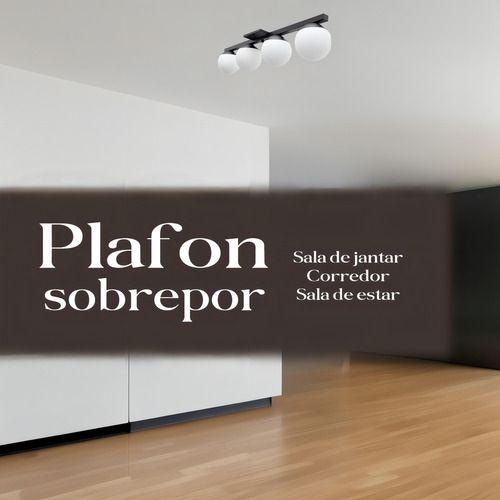 Imagem de Painel Plafon Sobrepor Lustre de teto Luminaria Jabuticaba 4 Globos Vidro Bivolt