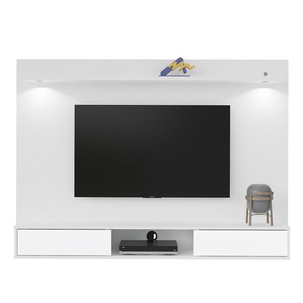 Imagem de Painel Platinum Branco para TV até 47 Polegadas 2 Portas com Espelho e Luzes LED -Artely