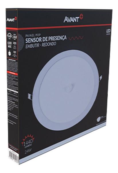 Imagem de Painel Pop Redondo Embutir Sensor Movimento 24W 6500K Avant