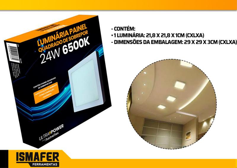 Imagem de Painel quad sobrepor 24w 6500k - fxh-576