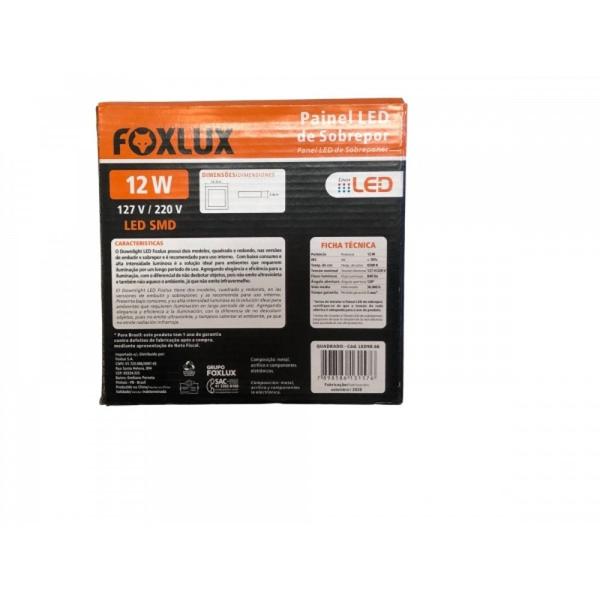 Imagem de Painel quadrado 12w bivolt 6500k slim sobrepor foxlux