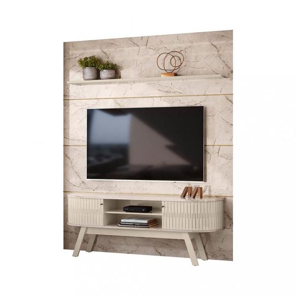 Painel Rack para TV até 75 Polegadas 2 Portas com Pés Laguna Madetec Imagem de Painel Rack para TV até 75 Polegadas 2 Portas com Pés Laguna Madetec