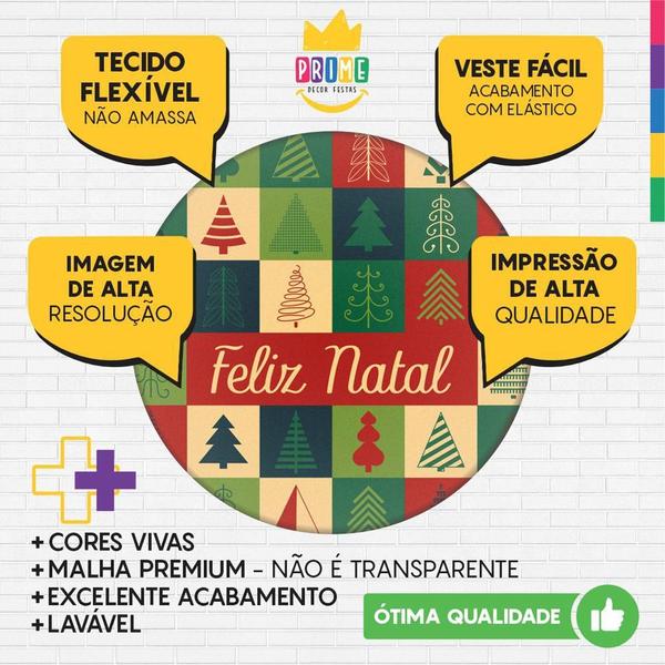 Imagem de Painel Redondo 3D Natal Tecido Sublimado 1,50M X 1,50M