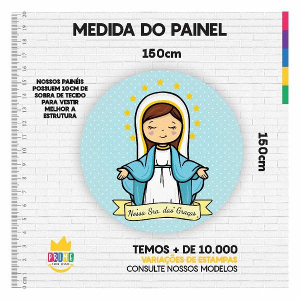 Imagem de Painel Redondo 3D Nossa Senhora Das Graças Tecido Sublimado