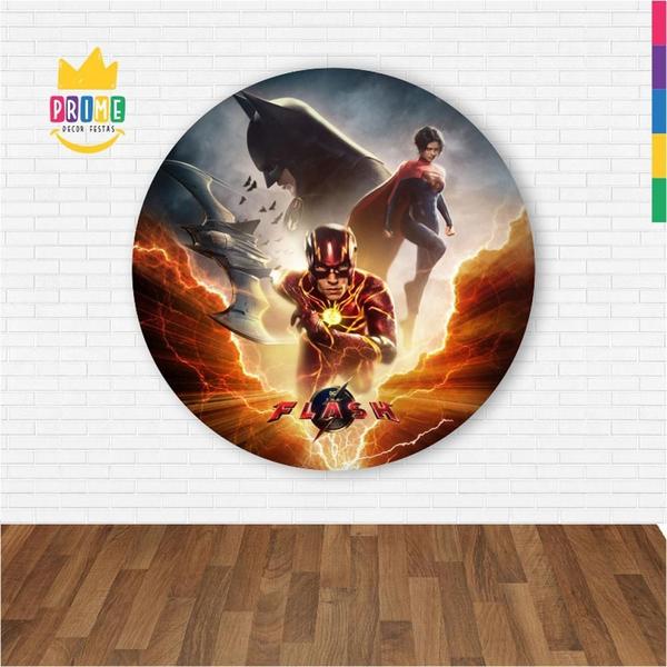 Imagem de Painel Redondo 3D The Flash Abre Fácil Tecido 1,50M X 1,50M