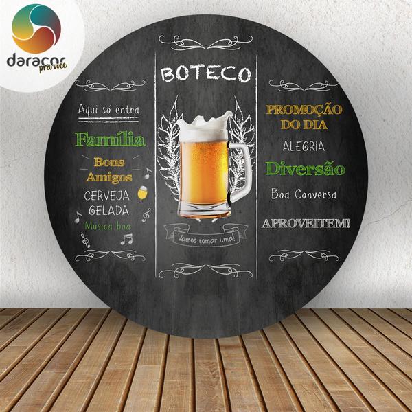 Painel Redondo Boteco 1,50x1,50 C/Elástico - DARACOR Imagem de Painel Redondo Boteco 1,50x1,50 C/Elástico